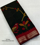 Maheswari Silk Kalamkari Parrot printed Saree