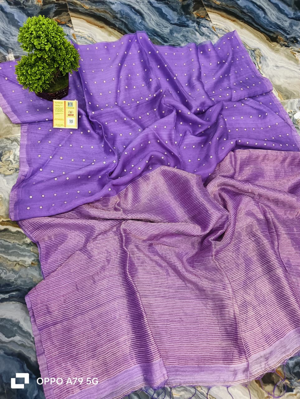 Pure Matka Silk mark certified sea shell saree
