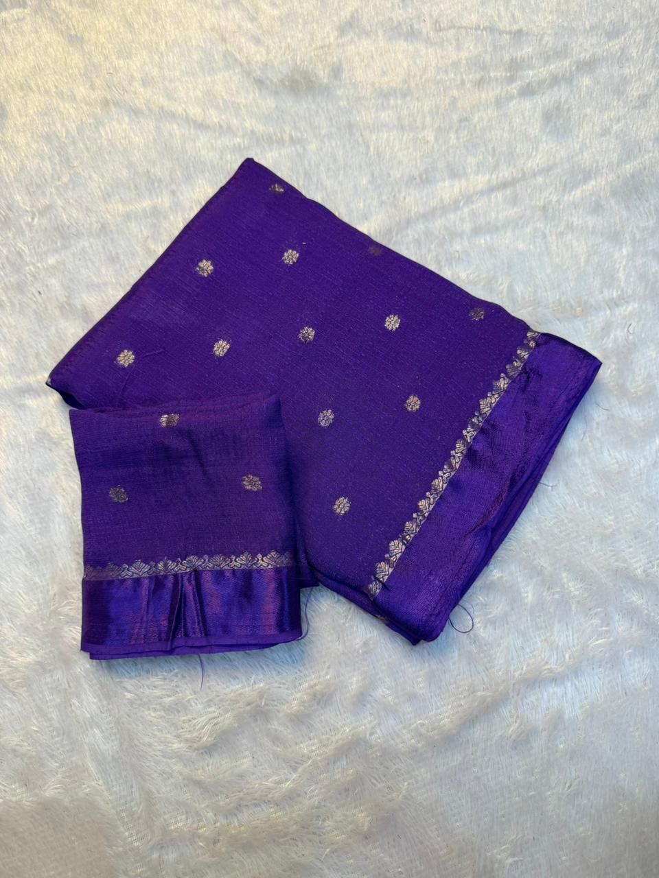 Jute silk viscose buttis saree