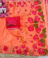 Partywear classy handwork katdana saree