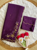 Rangoli crush pure handwork saree