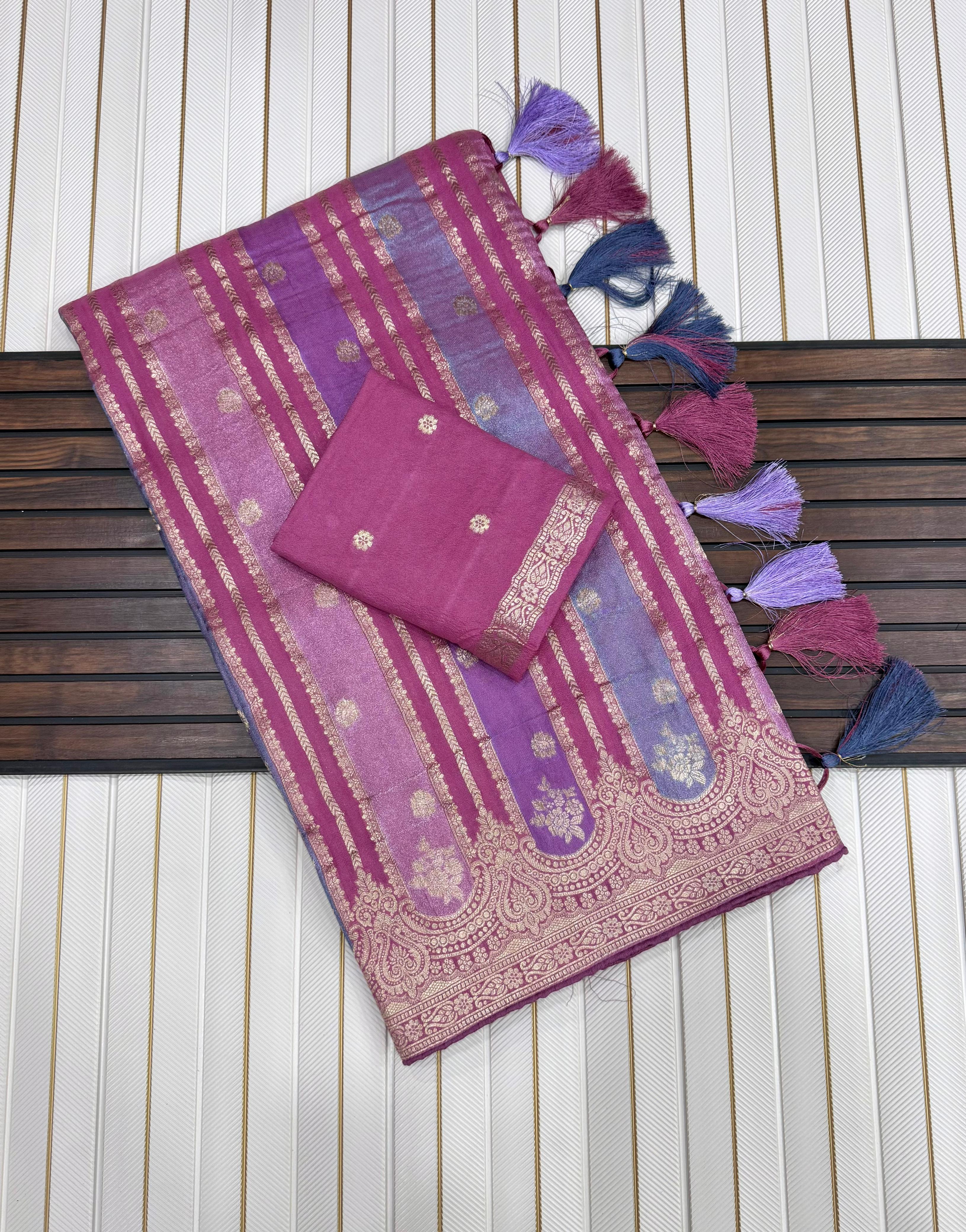 Soft kaddi georgette rangkat design sarees