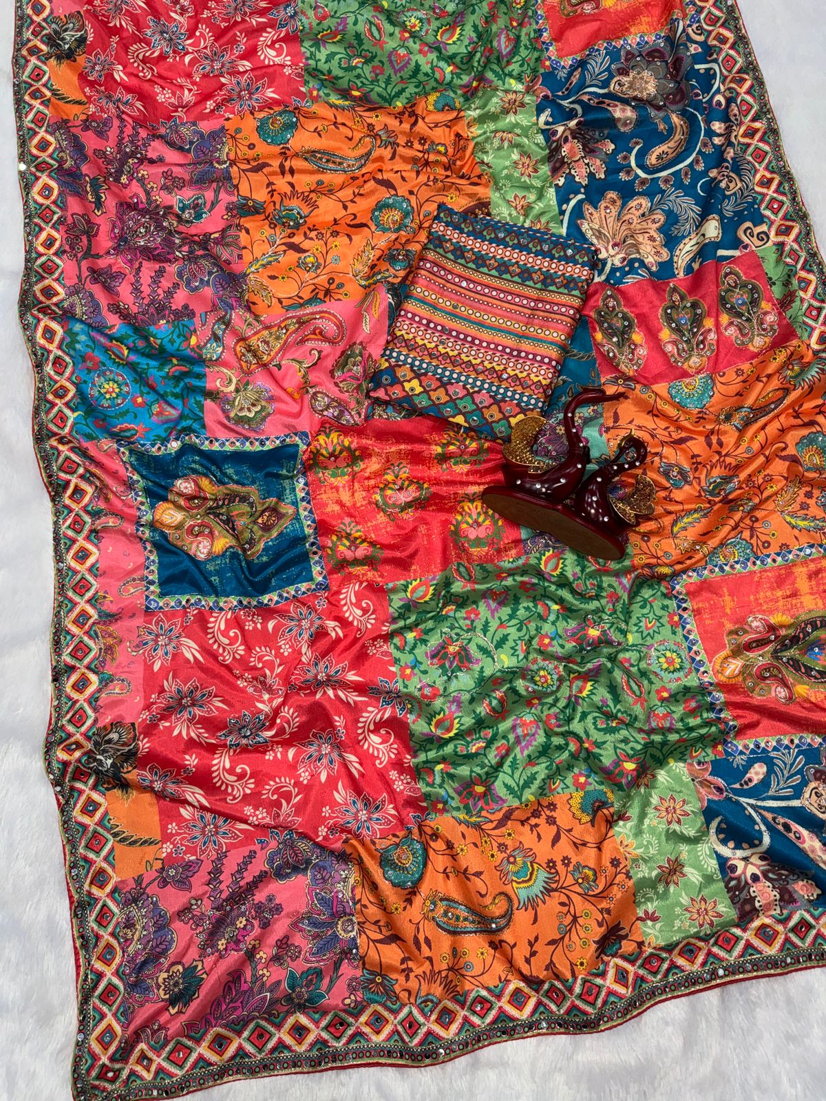 Premium Laya celeb inspired ajrak saree