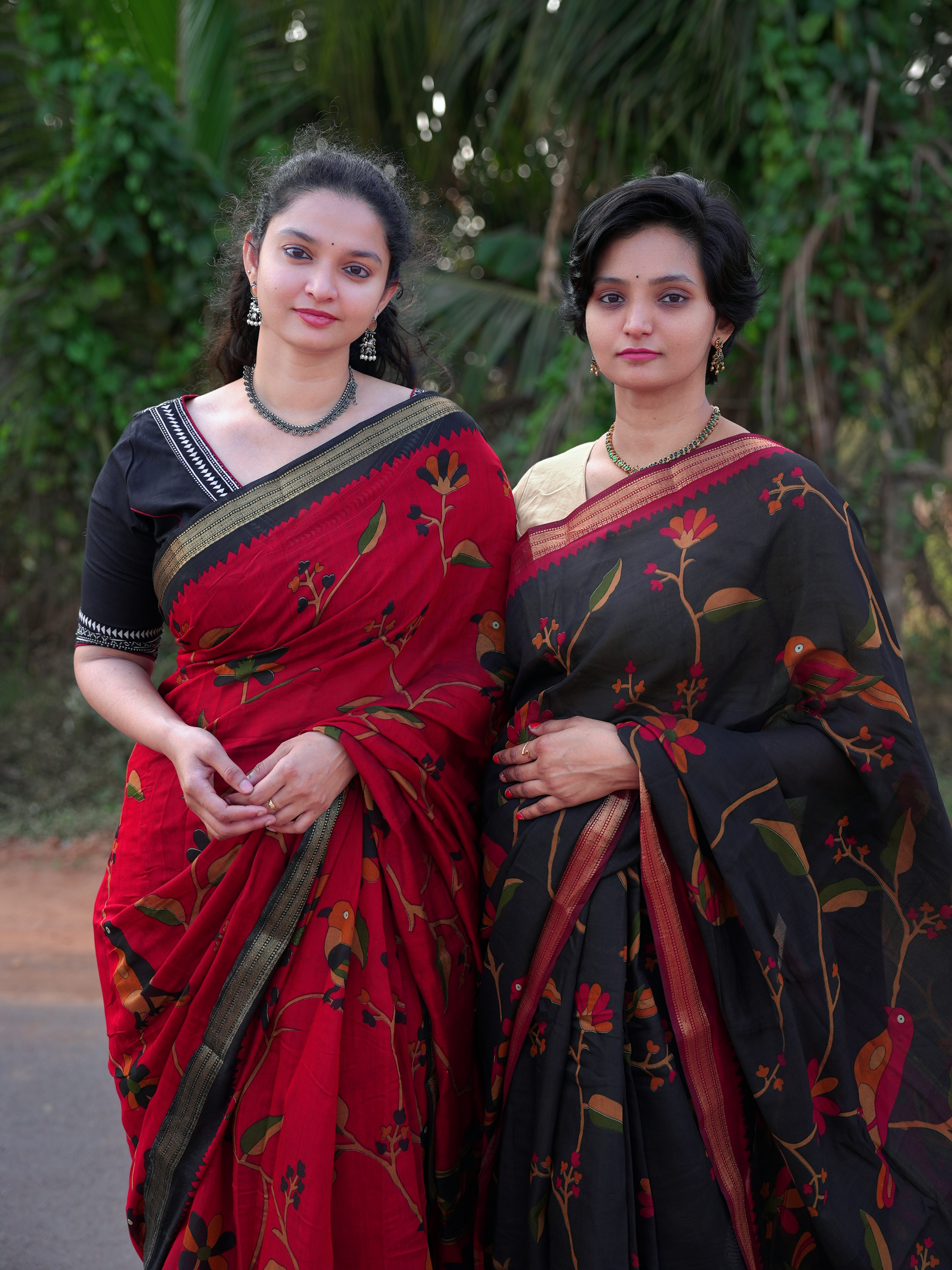 Maheswari Silk Kalamkari Parrot printed Saree