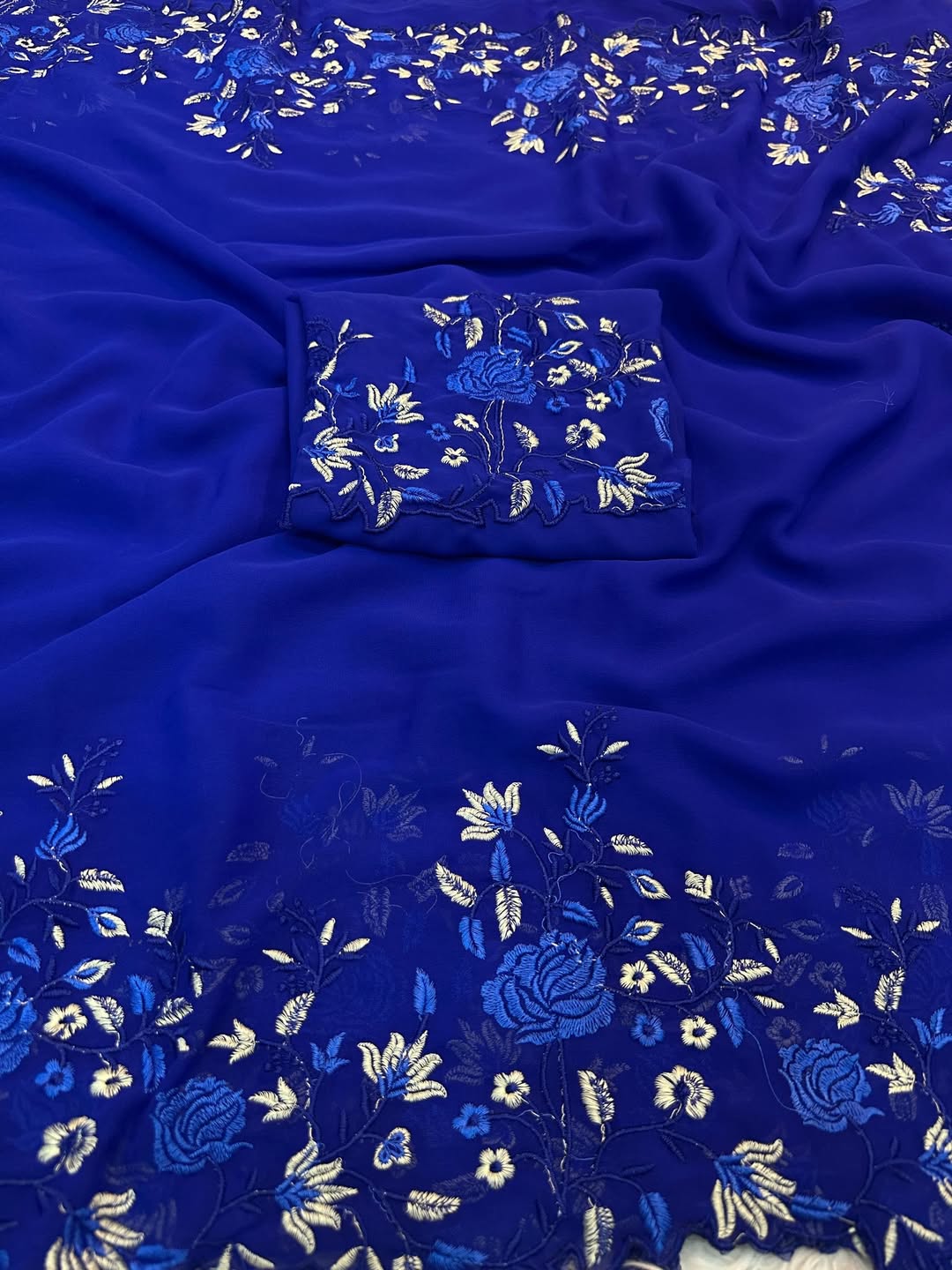 Georgette saree with embroidery work