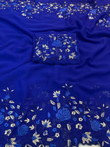 Georgette saree with embroidery work