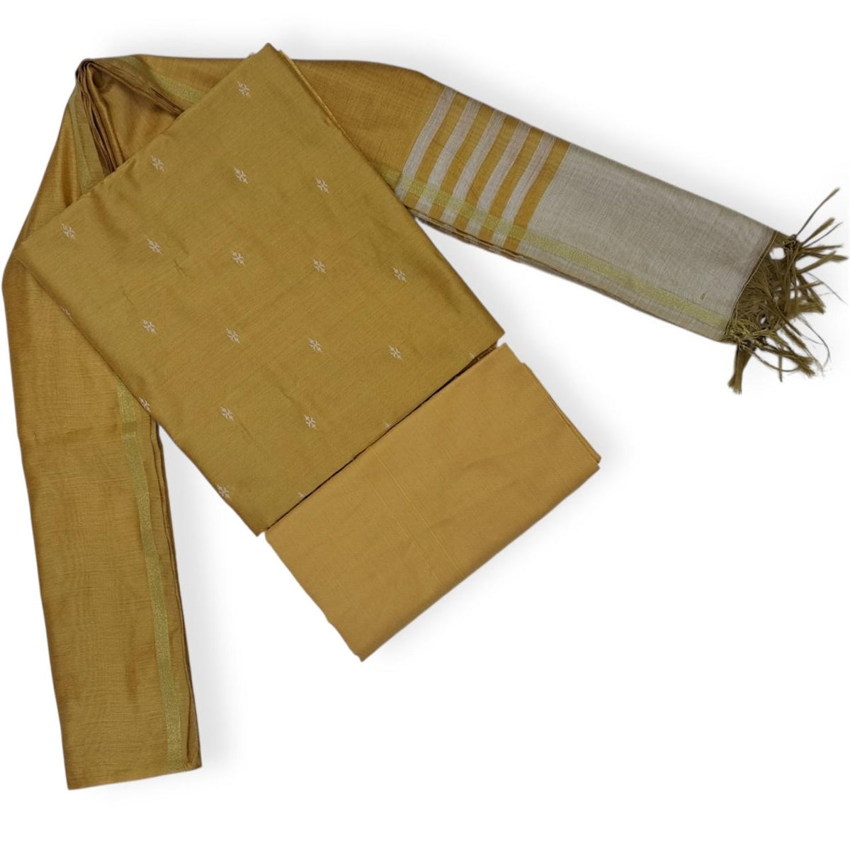 Raw silk dress material set