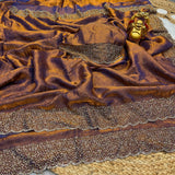 Space silk Diamond work saree