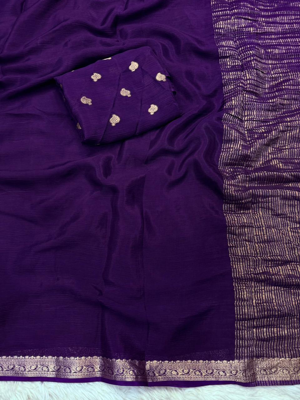 Pure chinnon soft saree