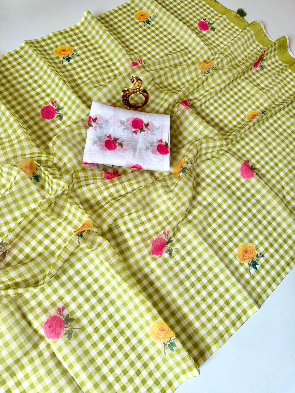Lenin Cotton checks saree