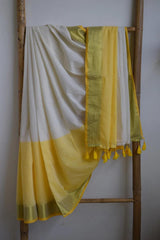 Mul cotton half and half saree