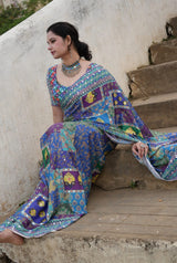 Laya celeb inspired ajrak saree budget friendly range