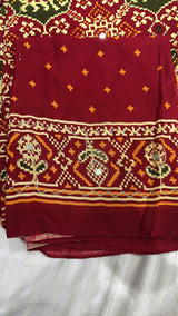 Premium quality pure cotton patola printed saree with stylish tassels