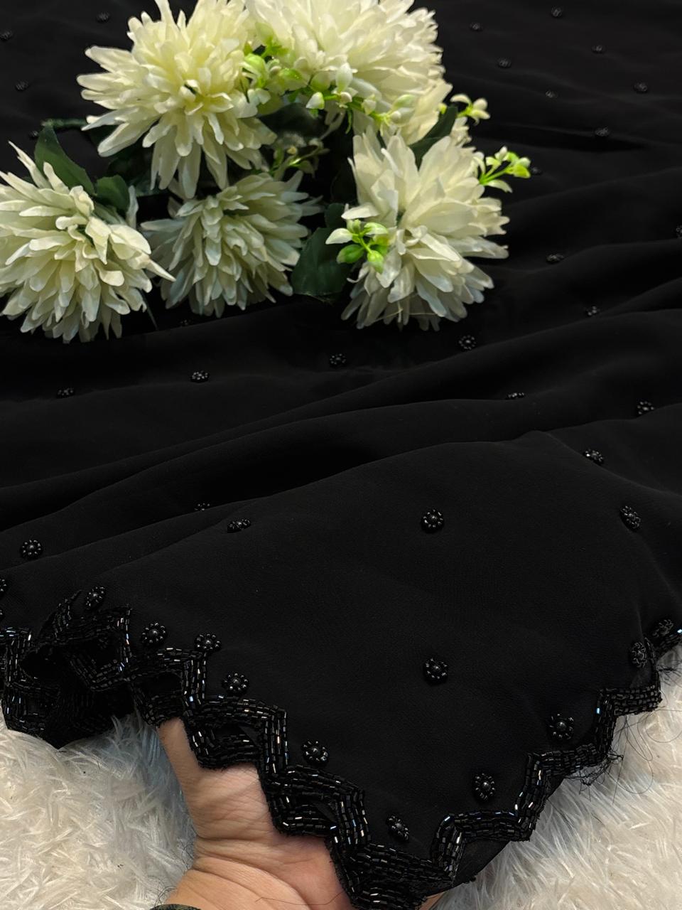 Georgette handwork saree