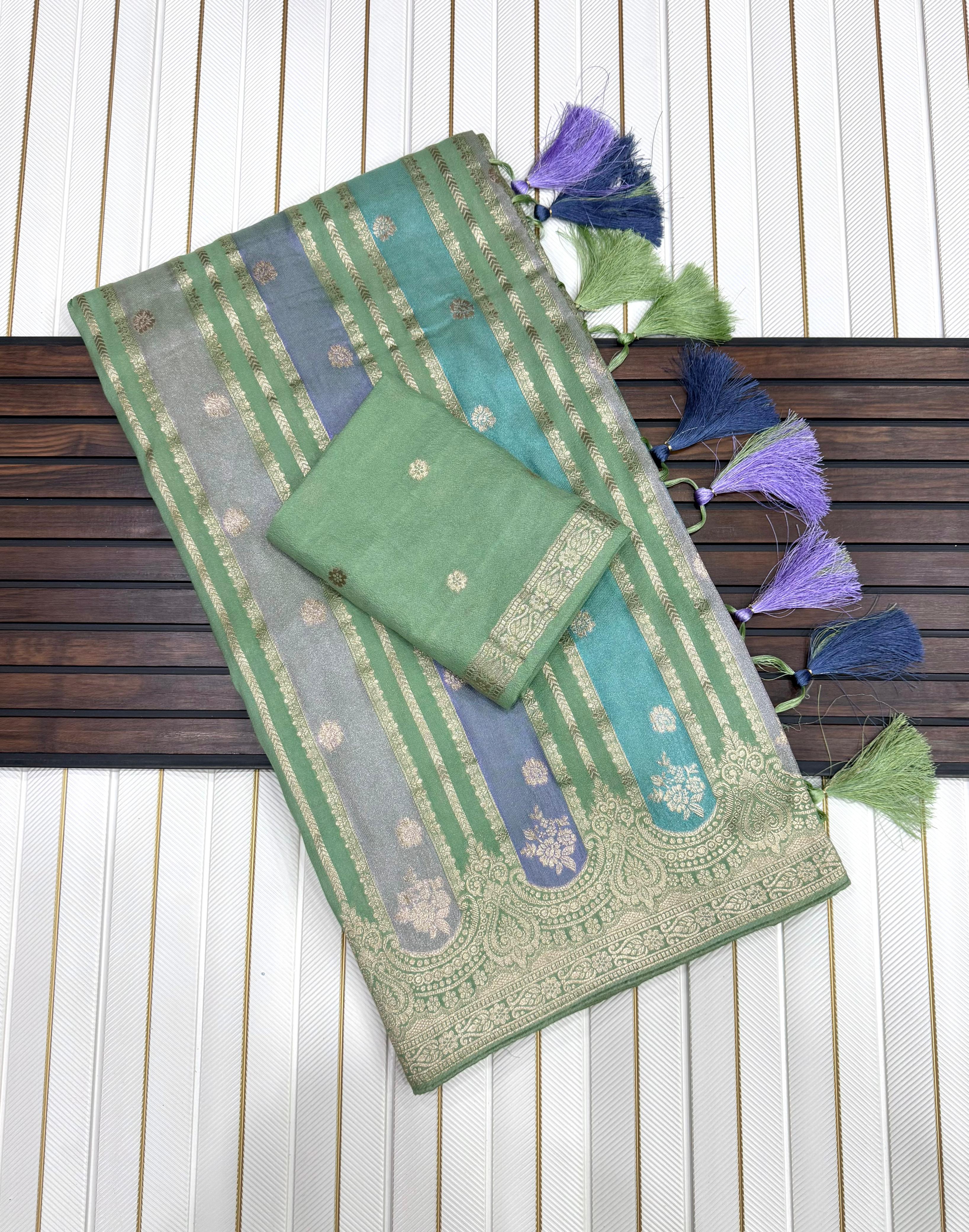 Soft kaddi georgette rangkat design sarees