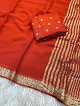 Viscose georgette single shade soft saree