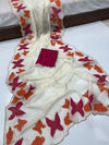 Spring georgette embroidery brush paint saree