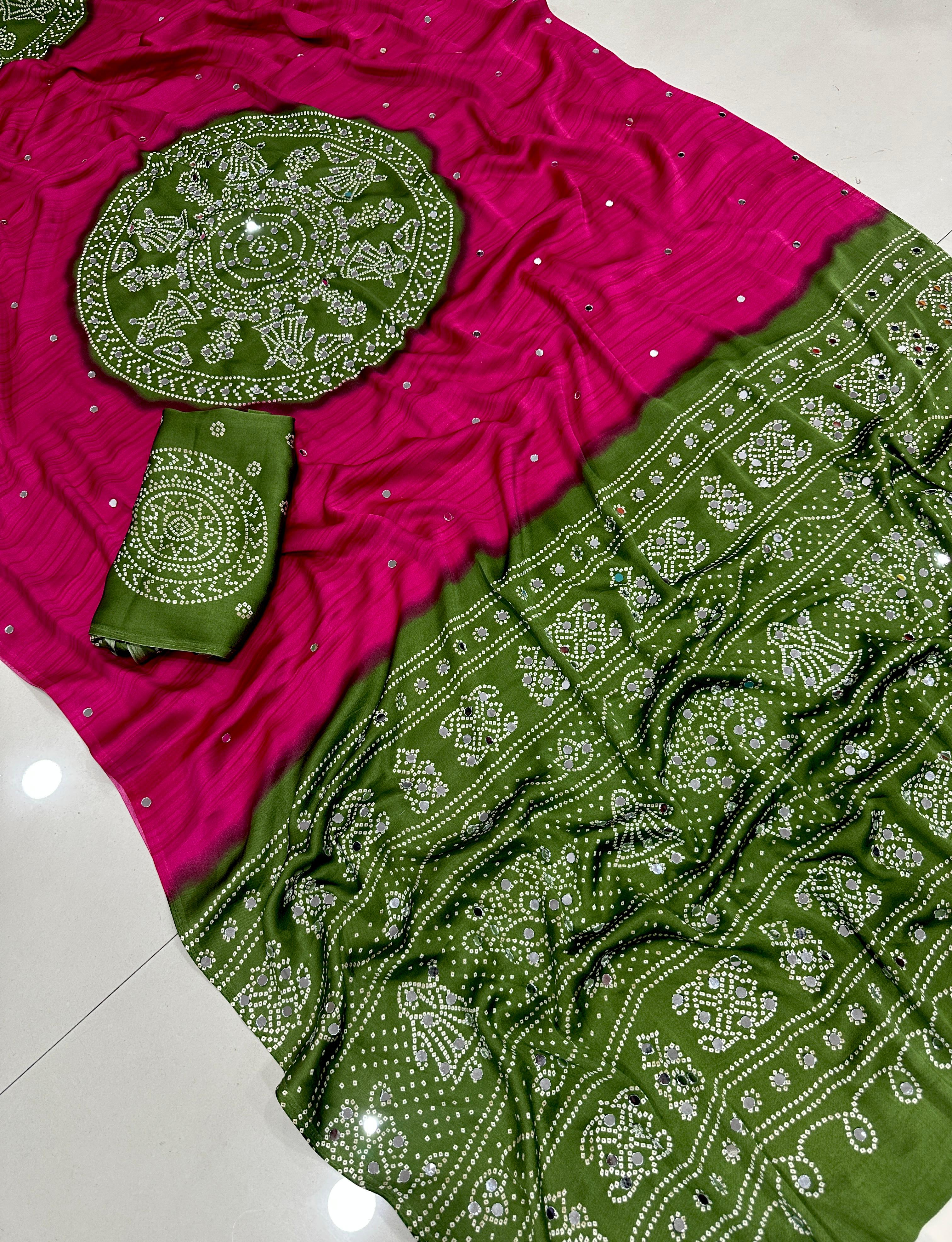 Semi modal bandini print saree