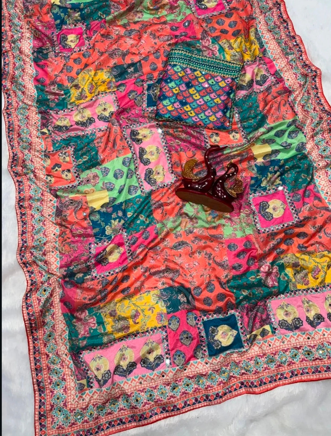 Premium Laya celeb inspired ajrak saree