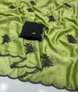 Rangoli silk saree embroidery buttis