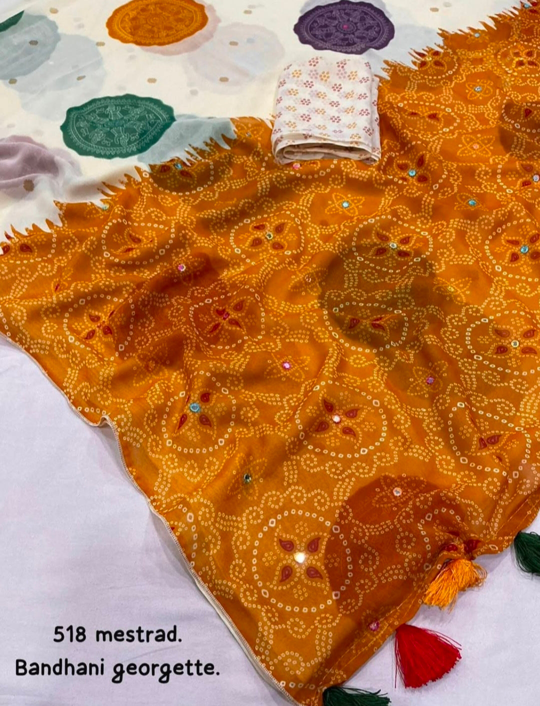 Georgette bandhini saree