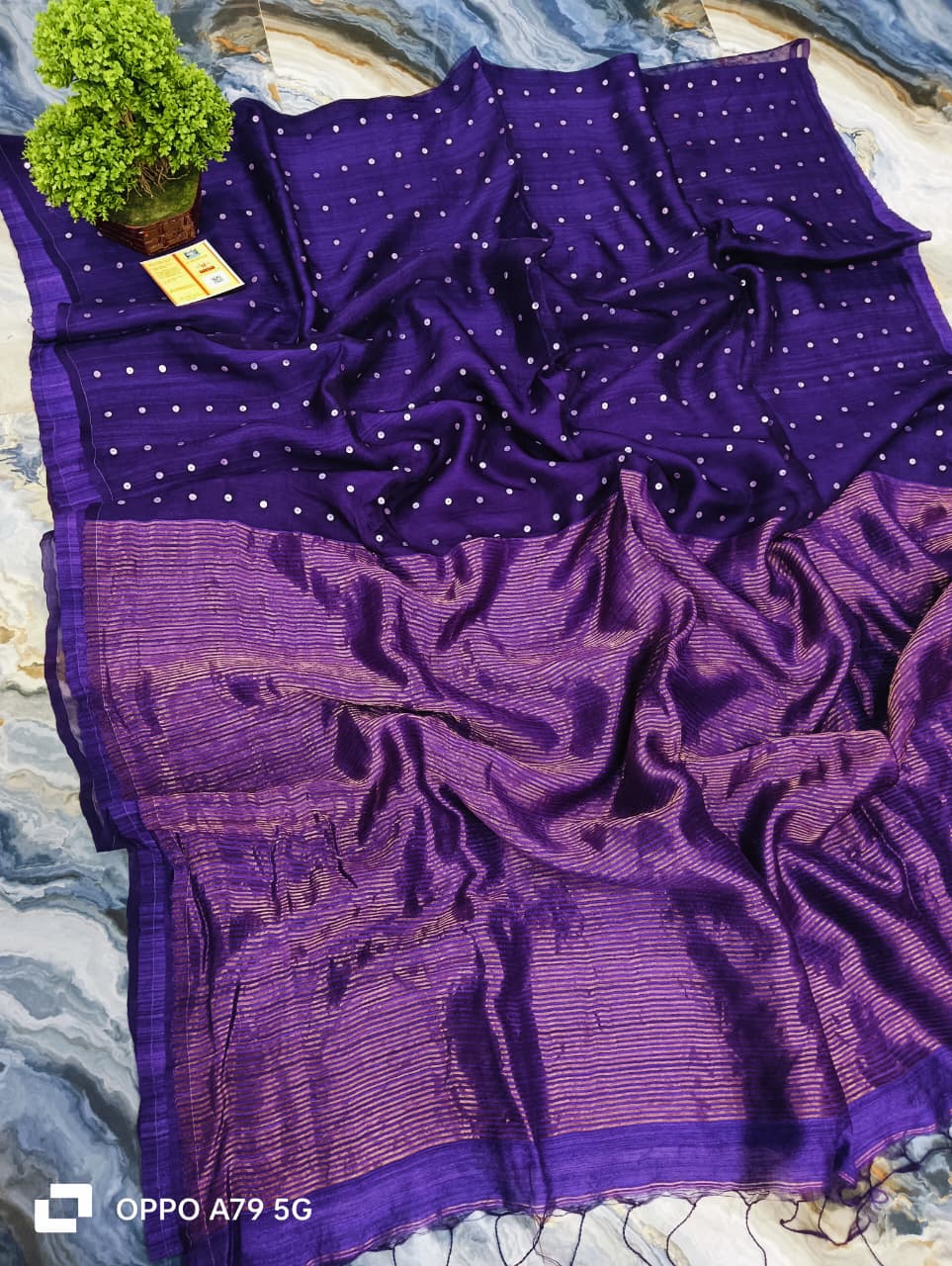 Pure Matka Silk mark certified sea shell saree