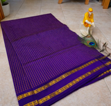 Kalyani Vintage Checked gap boarder saree