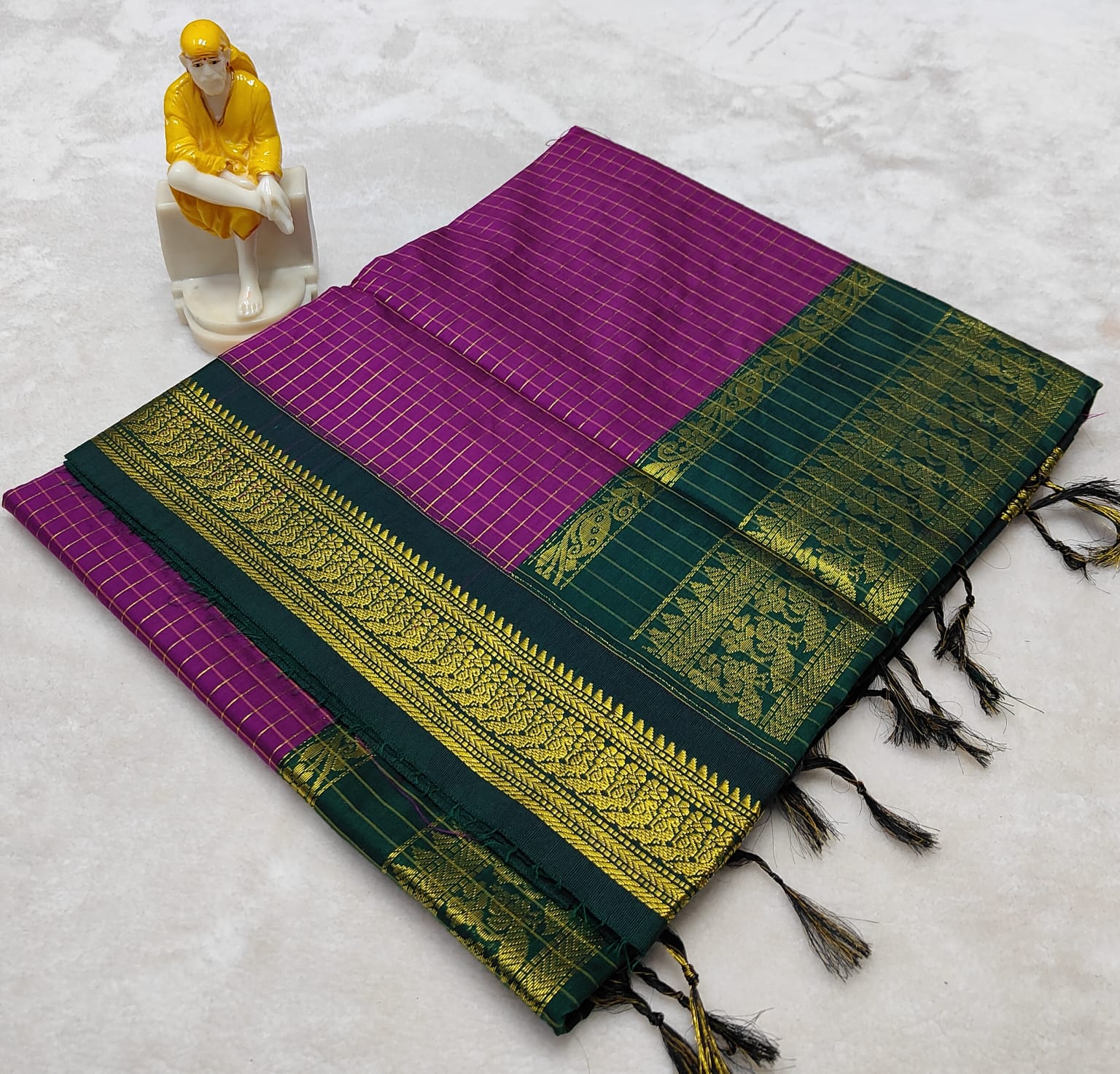 Kalyani pattu cotton checks saree