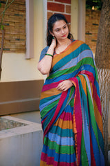 Mul Cotton 120 count Rainbow saree