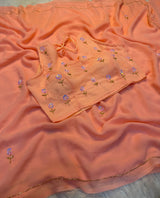 Pure georgette cutdhana handwork saree