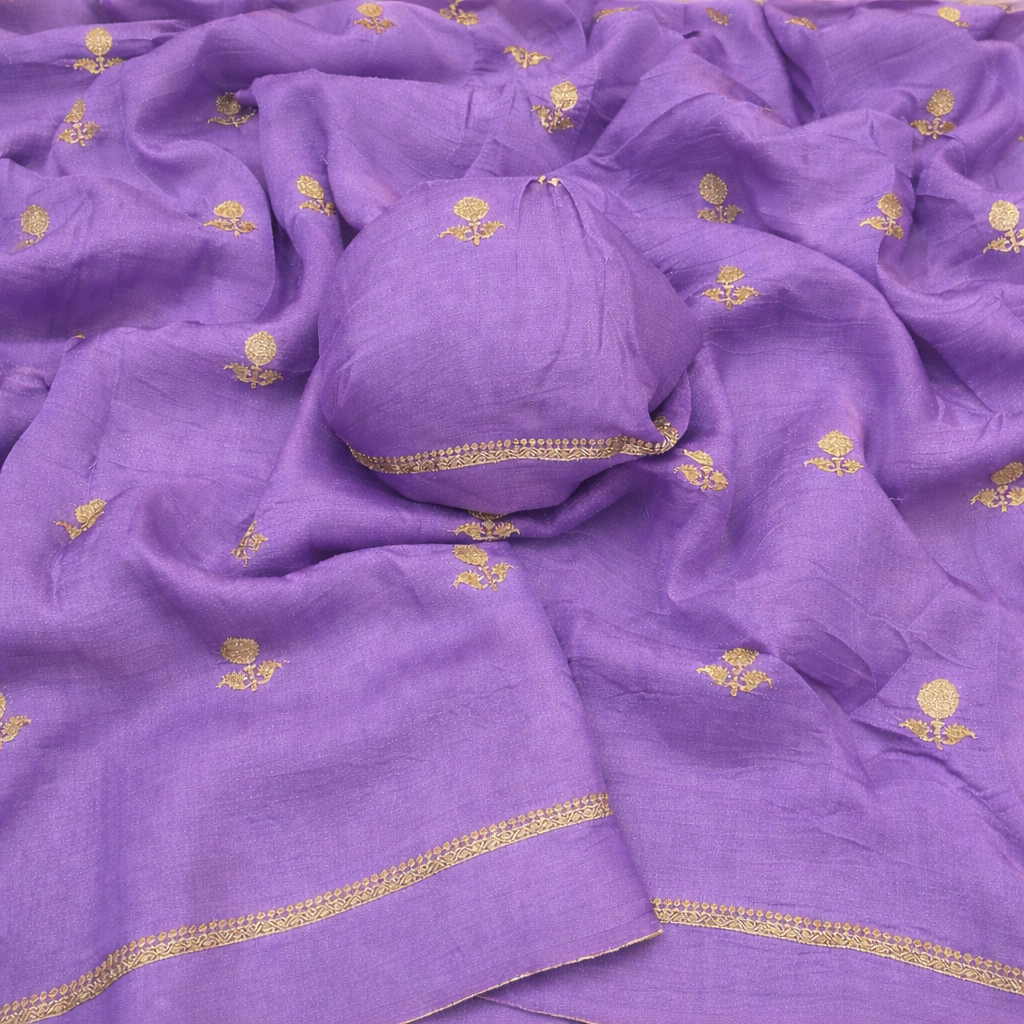 Jute silk viscose leaf pattern saree