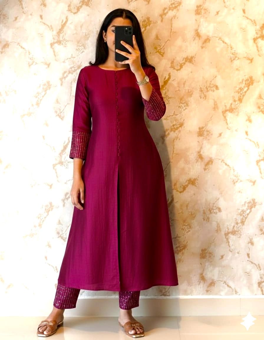 A-Line Hand work Kurti set
