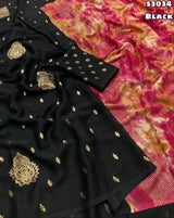 Moss chiffon shibori pallu saree