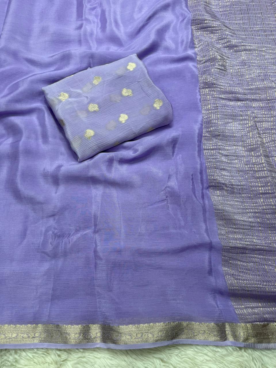 Pure chinnon soft saree