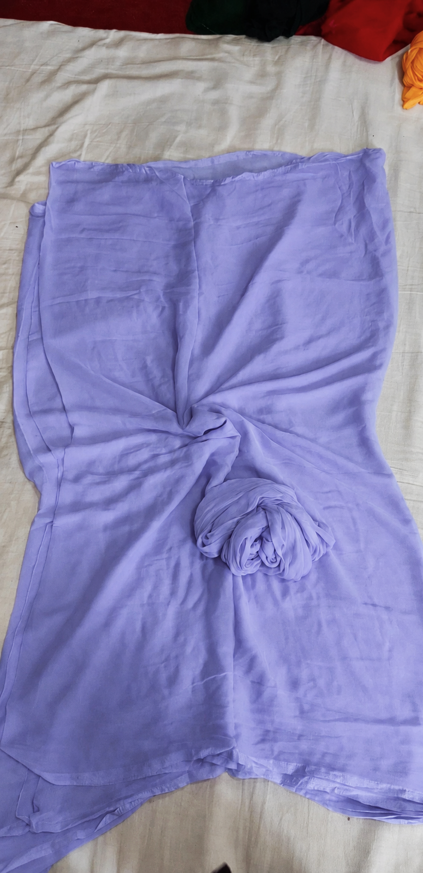 Plain single shade chiffon saree