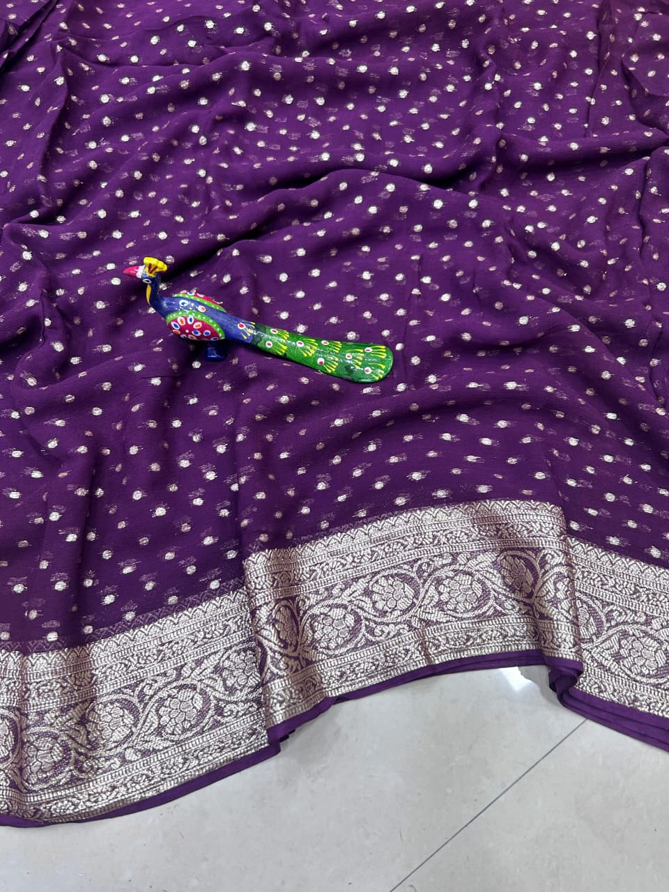 Pure Viscose georgette saree