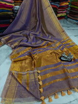Kerala style gold tissue saree