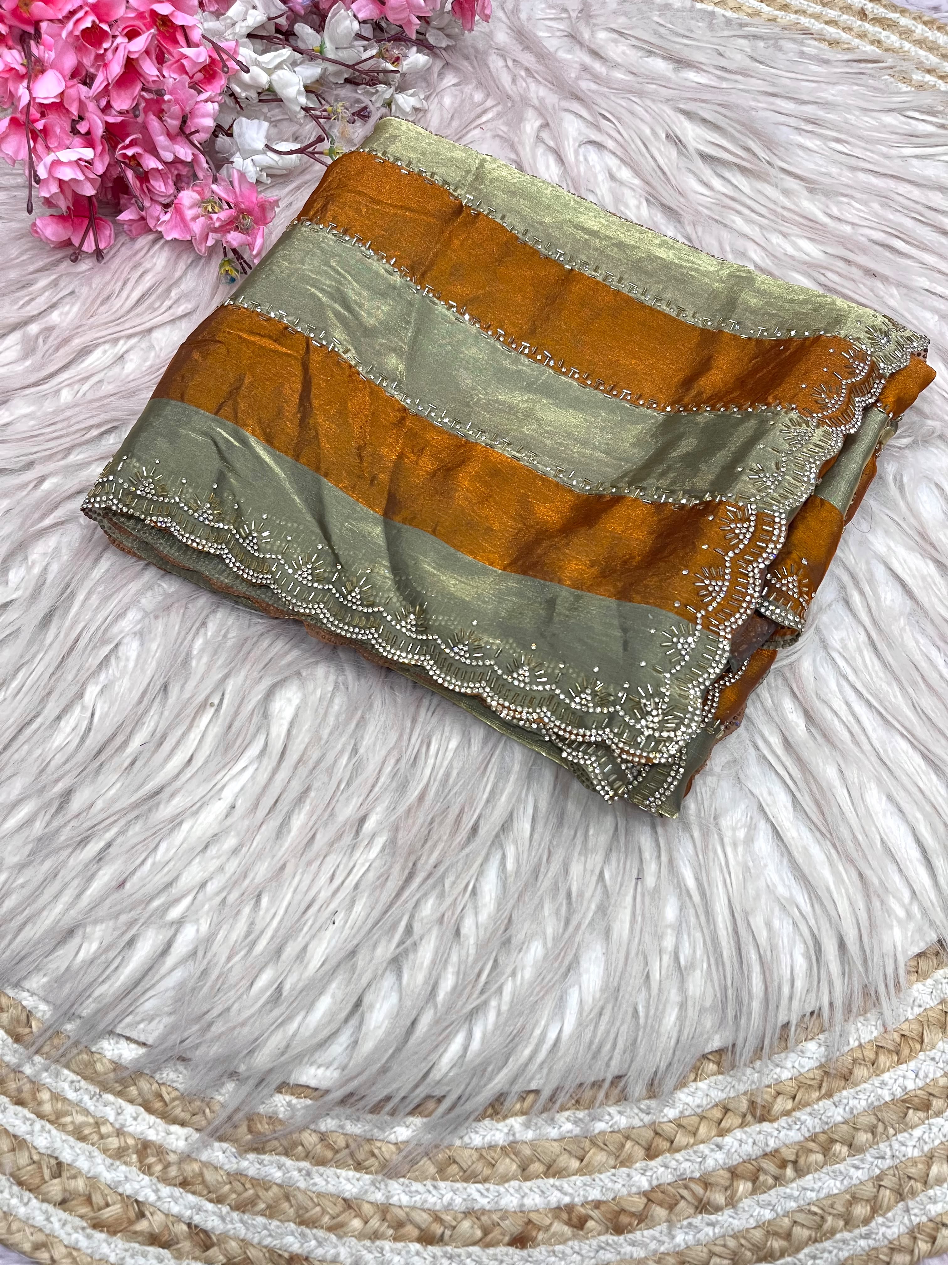 Space silk soft siroski diamond sarees