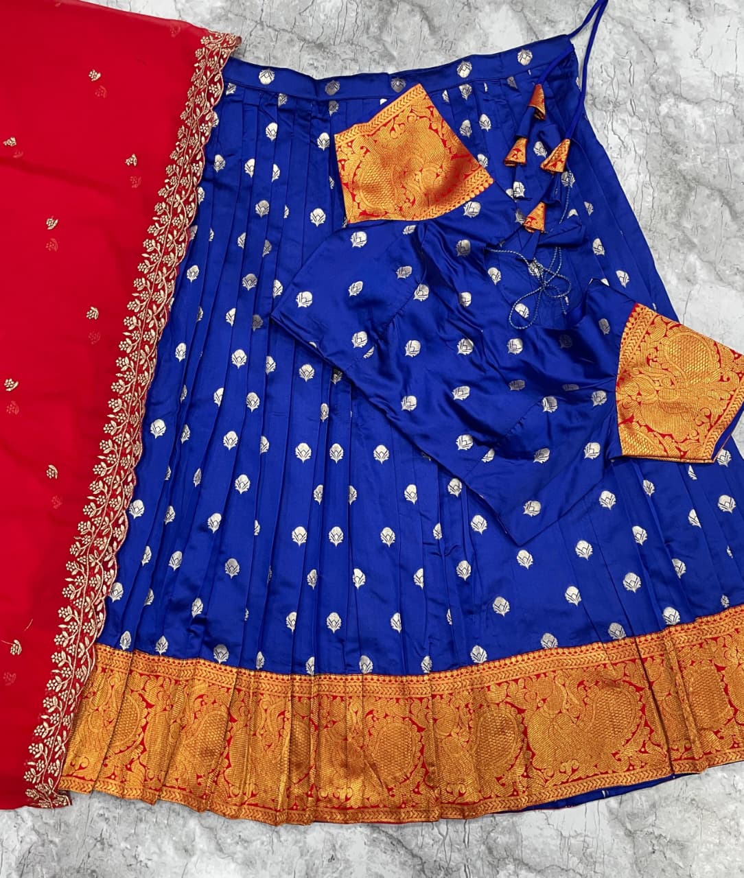 Kanjeevaram fully stitched half saree