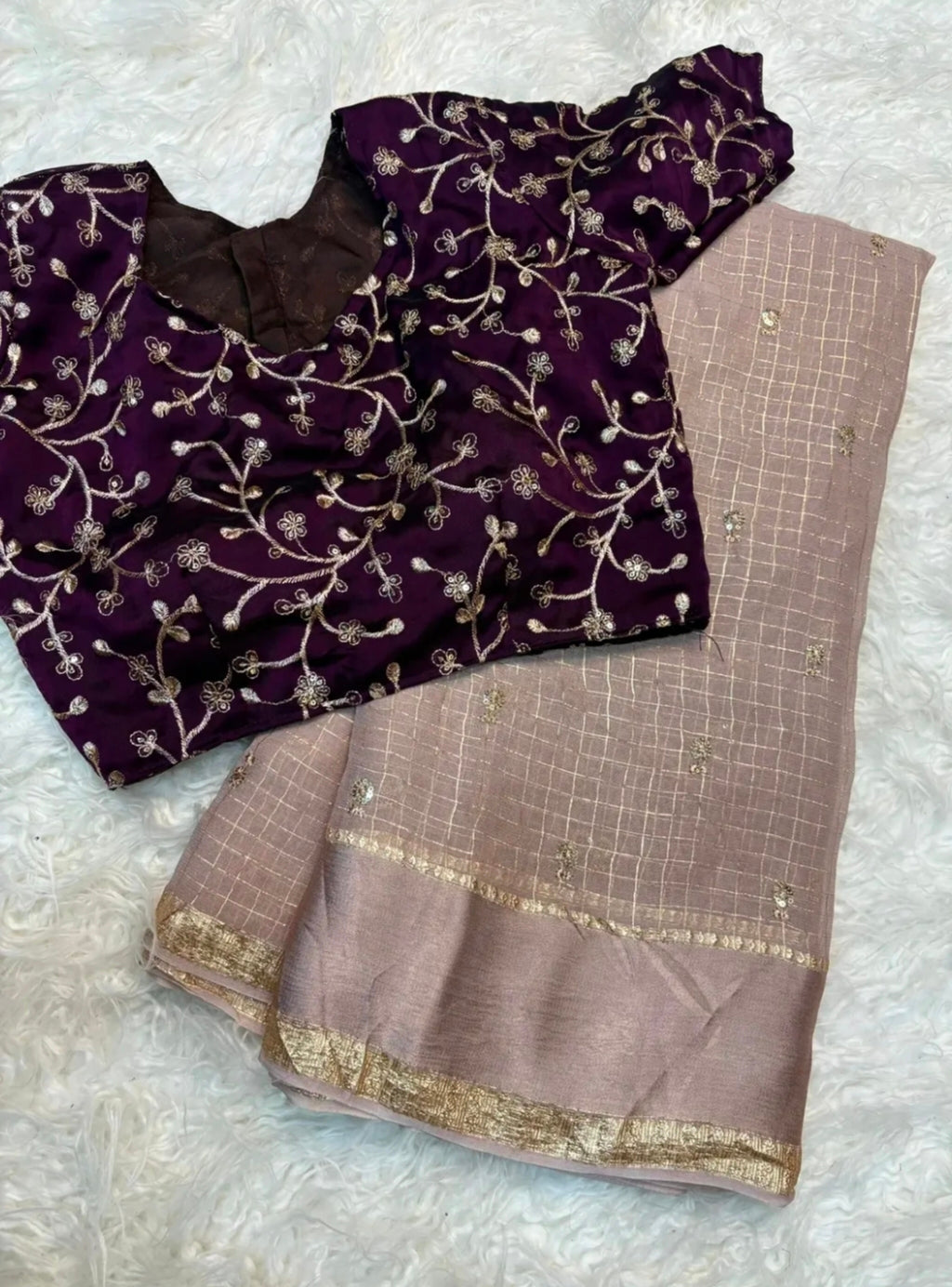 Surabhi- Viscose Georgette weaving checks saree