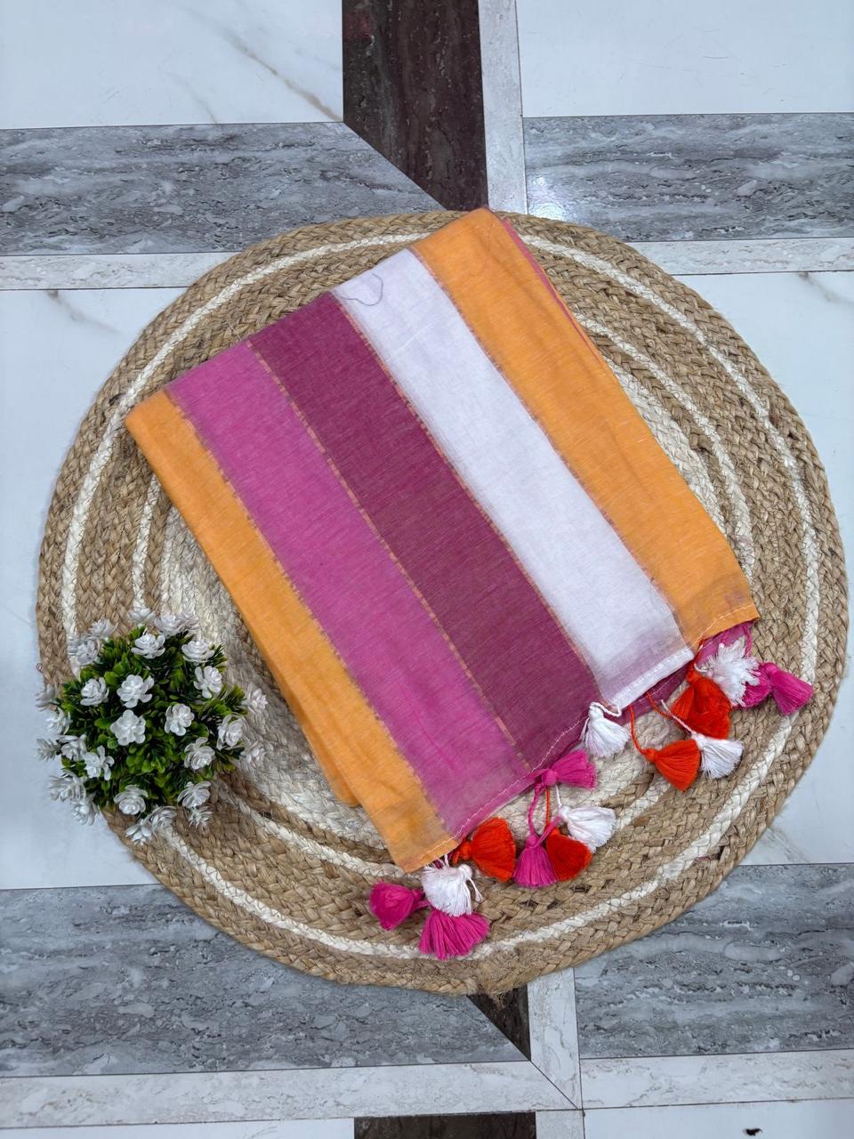 Mul Cotton 120 count Rainbow saree