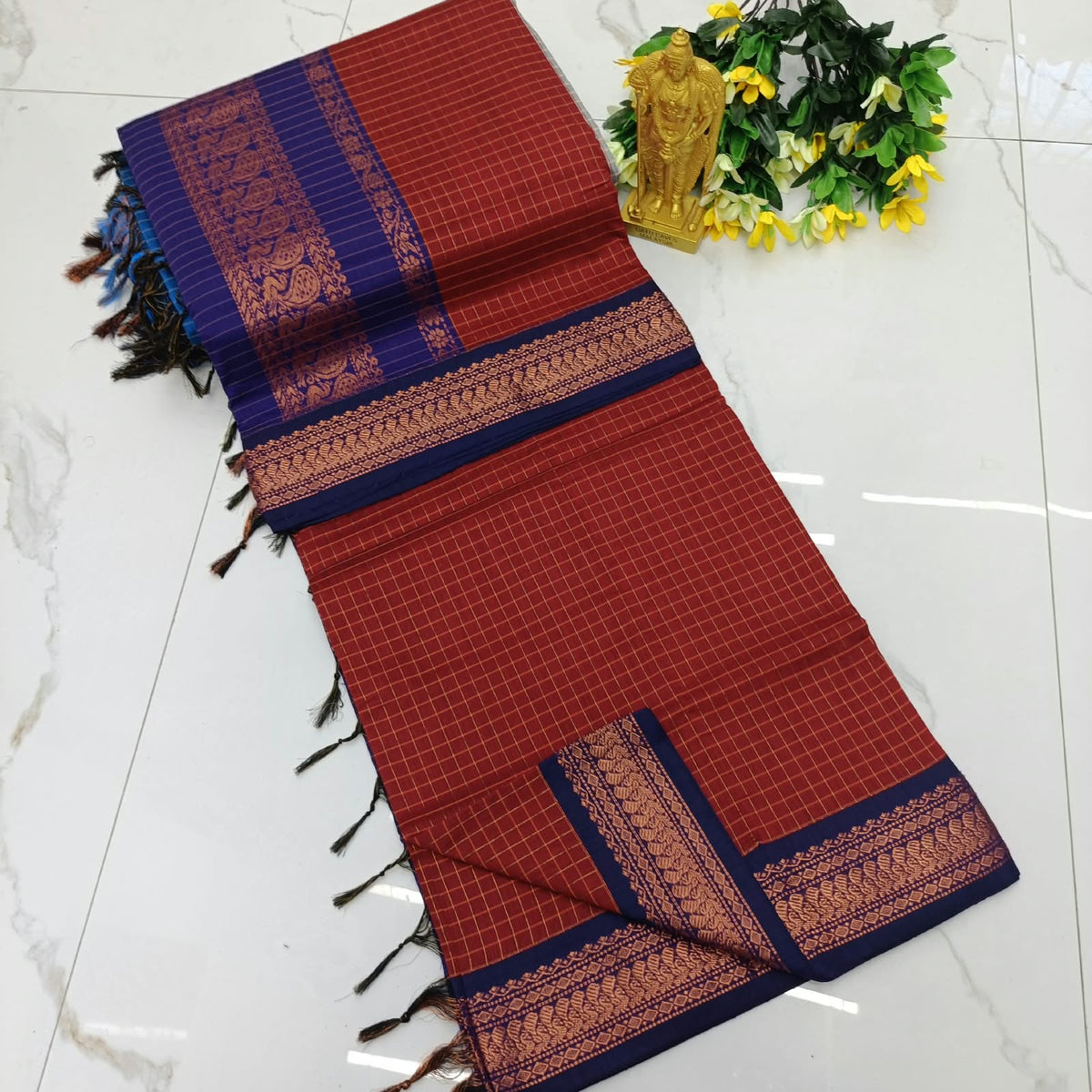 Kalyani pattu cotton checks saree
