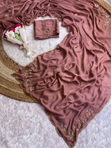 Rangoli crush pure handwork saree