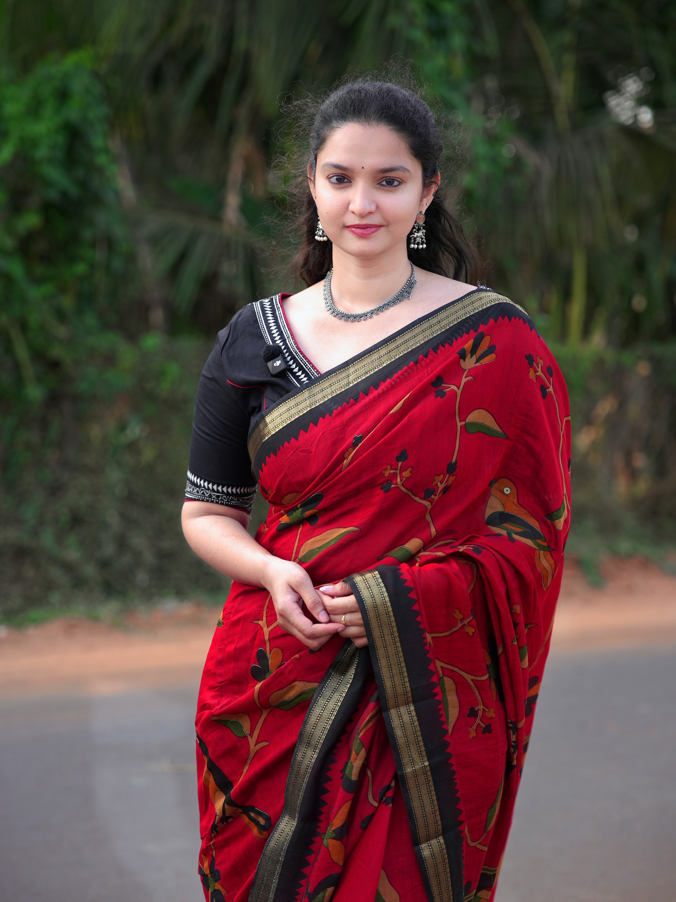 Maheswari Silk Kalamkari Parrot printed Saree