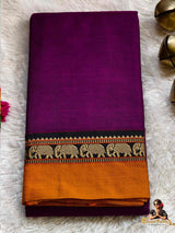 Narayanpeta Mercerised Cotton elephant gap boarder