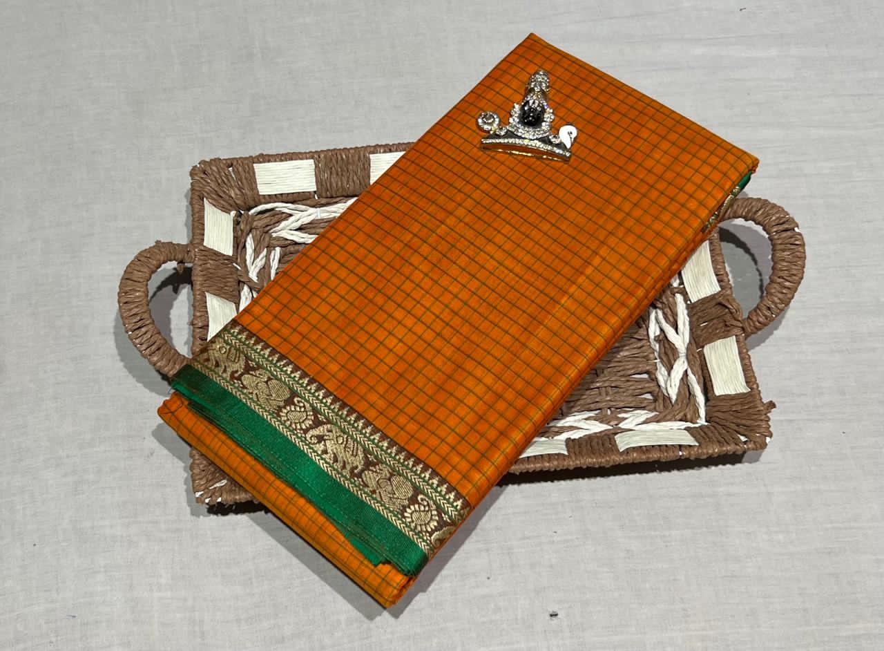 Narayanpeta samantha inspired checks saree