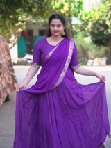 Vintage checks half saree lehanga set
