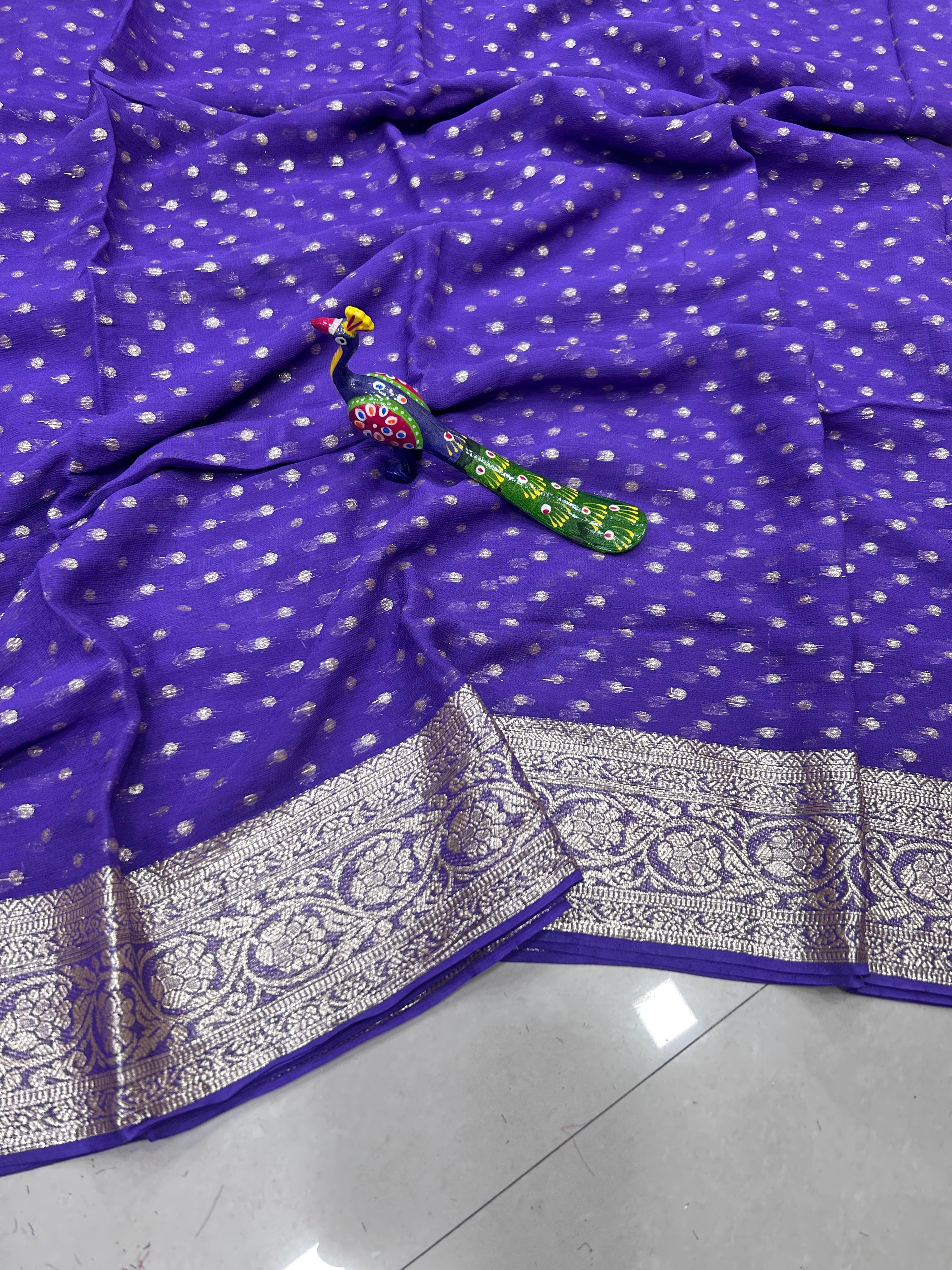 Pure Viscose georgette saree