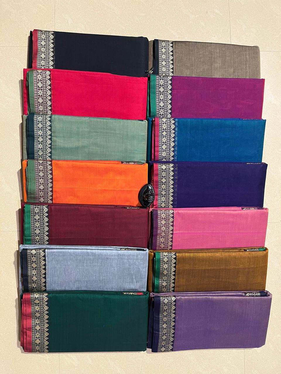 Narayanpeta mercerised cotton saree Rudraksha Sindoor boarder
