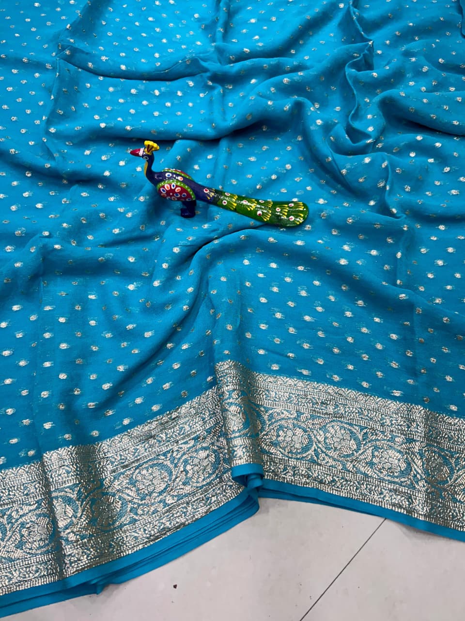 Pure Viscose georgette saree